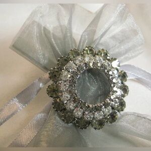 Vintage 3 Tier Rhinestone Circle Brooch Scarf Pin
